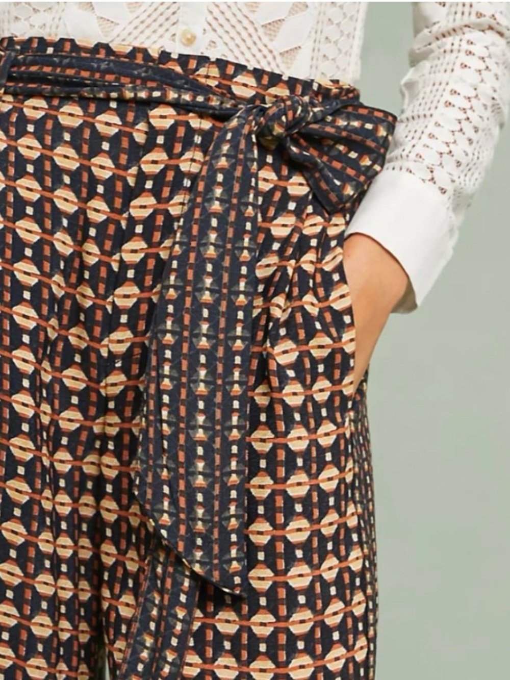 Anthropologie ett:twa Metzner Wide-Leg Printed Trousers 12